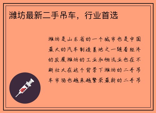 潍坊最新二手吊车，行业首选